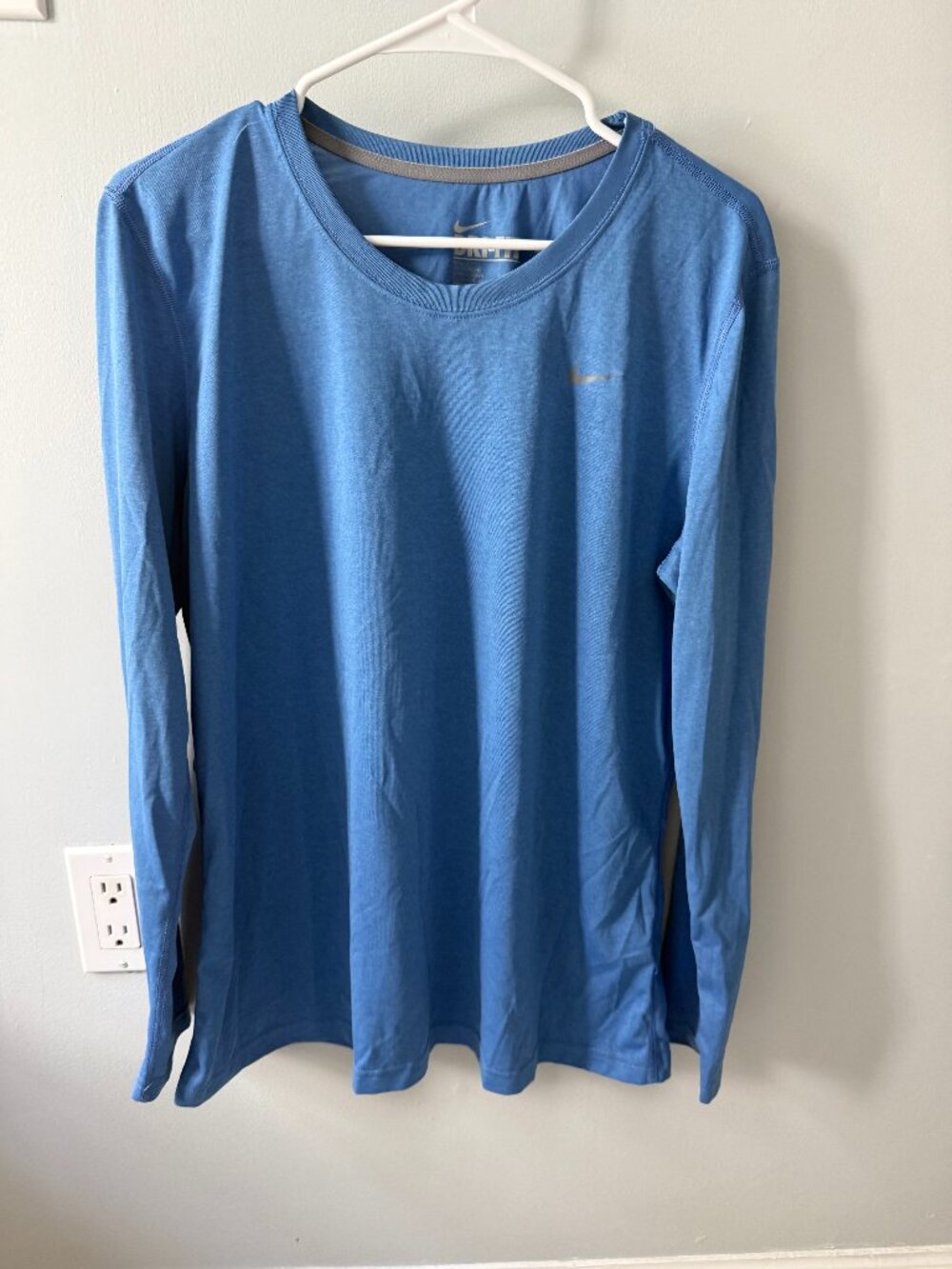 NIKE DRI-FIT Mens long sleeve t shirt pullover Regular FIT BLUE XL